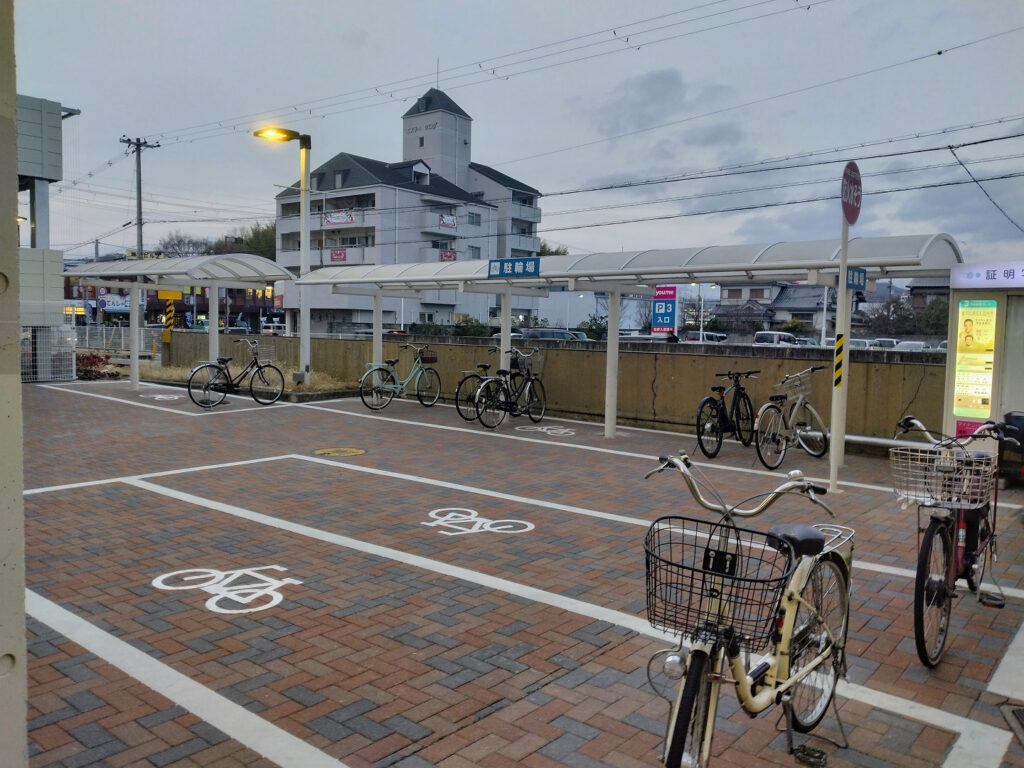 ゆめタウン姫路の駐輪場入り口前